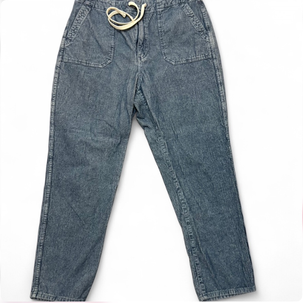 J. Crew Tie-Waist Camp Pant in Indigo Corduroy Size Large - Picture 4 of 11
